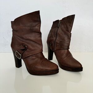 ZAPPA Slouchy Platform Ankle Booties Size EU 37‎ Brown Steampunk Industrial Y2K